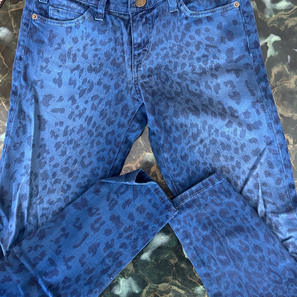 Leopard Print Blue Jeans